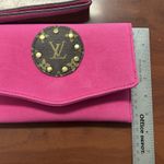 Hot Pink Suede Wristlet Clutch Purse Photo 2