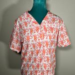 Orange Monkey Print Button Down Shirt Photo 0