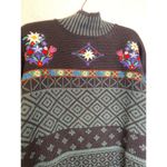 Obermeyer  Vintage Chloe Floral Embroidered Fair Isle Winter Ski Sweater EUC Sz S Photo 1