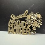 Special Grandmother Flower Bouquet Gold Tone Brooch Pin AJC Signed Photo 0