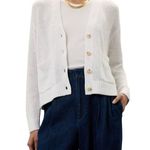 Polo by Ralph Lauren Linen Long Sleeve Cardigan in White, Size M White Size M Photo 1