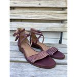 Lucky Brand Purple Leather Woven Ankle Strap Block Heel Sandals Size 9.5M Photo 3