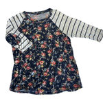 Chris & Carol Baseball Tee Size 2x Floral Stripes Elbow Patch Photo 0