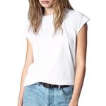 Zadig & Voltaire Cecilia Lion Strass White Tee | Rhinestone Back Graphic T-Shirt Photo 2