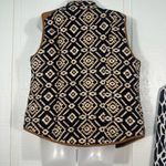 Entro  Navy White Aztec Southwestern Quilted Full Zip Front Vest Sz Large EUC Photo 4