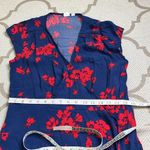 Gap  wrap Navy and Red Floral midi Dress, size large Photo 11