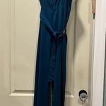 Jill Stuart Jill Coastal Blue Spaghetti Strap Belted Jumpsuit w/ Pockets Size 6 Photo 4