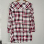Soma  Pajama Dress Red White Plaid Long Sleeve Christmas Holiday Sleep Shirt Photo 5