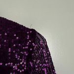 Mac Duggal  Sequin Long Sleeve Faux Wrap Gown in Purple Size US 2 Photo 9