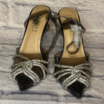 Journee Collection  Black and Silver Strappy Heels Photo 0