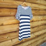 Lilly Pulitzer  Navy White Striped Jersey Dress Photo 4