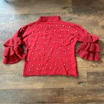 SheIn brick red faux pearls embellished sweater & tiered sleeves, plus size 3XL Photo 3