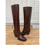 Loeffler Randall Lynn Snip Toe Croc Embossed Block Heel Boots Leather Sz 5.5 NIB Photo 10