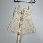 She & Sky She &‎ Sky Women's Romper Medium Beige Sleeveless Tie Strap Smocked Back Casual Photo 2