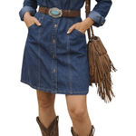 Frye  Western Denim Shirt Dress Button Front Long Sleeve Blue Women’s M Photo 0