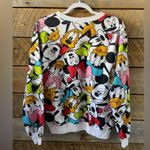 Disney Mickey & Friends Crewneck Sweatshirt Juinors Size Medium 7-9 AOP Photo 2