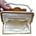 Vintage Handmade White Beaded Satin Lined Bag by DeLill Photo 1