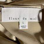 Fleur Du Mal 100%Silk Cowl Neck Slip Mini Dress Spaghetti Strap Bubbly Large NWT Tan Photo 4