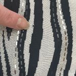 ST. JOHN Evening Knit Jacket Size 8 Black White Animal Print Embellished Jewels Photo 6