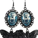 Handmade Gothic Victorian "Moonlit Wings" Gothic Fairy Necklace & Earrings Set Photo 5
