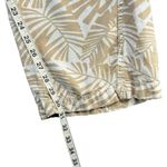 Cali 1850 Linen Beach Pants Womens M Tan White Leaf Smocked Pull On Coconut Girl Photo 10