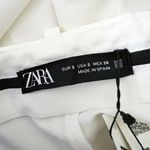 ZARA NEW Mid Rise Straight Leg Front Pleat Stretch Twill Trousers Pants White S Photo 1