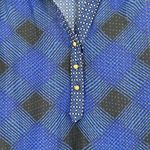 Halo Boho Sheer Top Blue Mixed Pattern High Low Long Sleeve Whimsical Size M Size M Photo 2