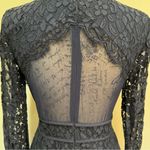 Adelyn Rae Navy Lace Illusion Long Sleeve Sheath Dress Sz S Photo 2