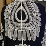 Pinky Womens 1X Black Embroidered Open Front Kimono Lagenlook Boho Duster Photo 6