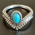 Turquoise stone princess crown ring size 5 Photo 0