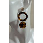 Tortoise Shell Hoop Earrings Brown Photo 1