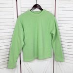 Exist Fleece Lined Terrycloth Knit Crew Neck Sweatshirt Lime Green Small Photo 7