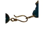 Vintage Blue Glass Bead Necklace Gold Tone Cage Beads Hook Clasp Estate 19.5" Photo 3