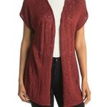 Catherine Malandrino  Womens Morocco Red Slub Open Cardigan Sweater Photo 0