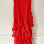 Majorelle  Red Lace Tiered Asymmetric dress size small Photo 5