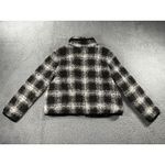 Dylan  Sherpa‎ Jacket Women Large Plaid Faux Fur Button Up Cozy Soft Plush Photo 1