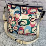 Coach  Ikat Scribble Crossbody Purse Navy Pink Patent Leather Vintage C1376F24446 Photo 1