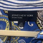 Jones New York ✨ Simplified Paisley Floral Blue Utility Sz Large Blouse✨ Photo 2