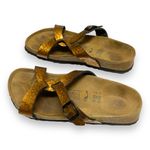 Birkenstock ‎ Birki's Sandals Sz 38 7 5 Copper Bronze Snakeskin Print Shoes Photo 3