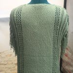 easel Boutique Women’s Boho Tunic Fringe Cap Sleeve Open Knit Sweater Photo 5