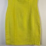 Adam Lippes Yellow Cutout Neck Silk Lined Sleeveless Sheath Cocktail Dress 2 Photo 3