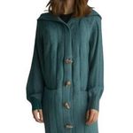 Pink Rose  Women Long Sleeve Knitted Open Front Duster Cardigan Green Sz S Photo 0