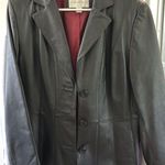 Worthington  Leather Black Jacket Vintage Medium Blazer Photo 0
