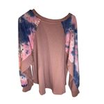 Umgee  Women's Tie Dye Long Sleeve Waffle Knit Top Size L Multicolor Photo 1