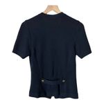 St. John  Basics Santana Knit Short Sleeve Blazer Jacket in Navy Size Small Photo 1