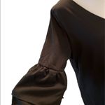 Belongsci Black 3/4 Bell Sleeve V-Neck Above the Knee Shift Dress Size Small Photo 3