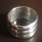 Sterling Silver Vintage TAXCO Concentric Circle Fluted Wide Band Ring Photo 2