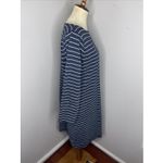 Ann Mashburn  Cotton Blue White Stripe Boat Neck Longsleeve Shift Dress Large L Photo 3