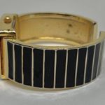 Gruen women’s quartz analog wrist watch gold black tone 26mm case MOP dial runs Photo 3