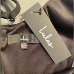 Lulus NWT, Black Long Evening Gown, mermaid hem, adjustable Straps, sz SM Photo 6